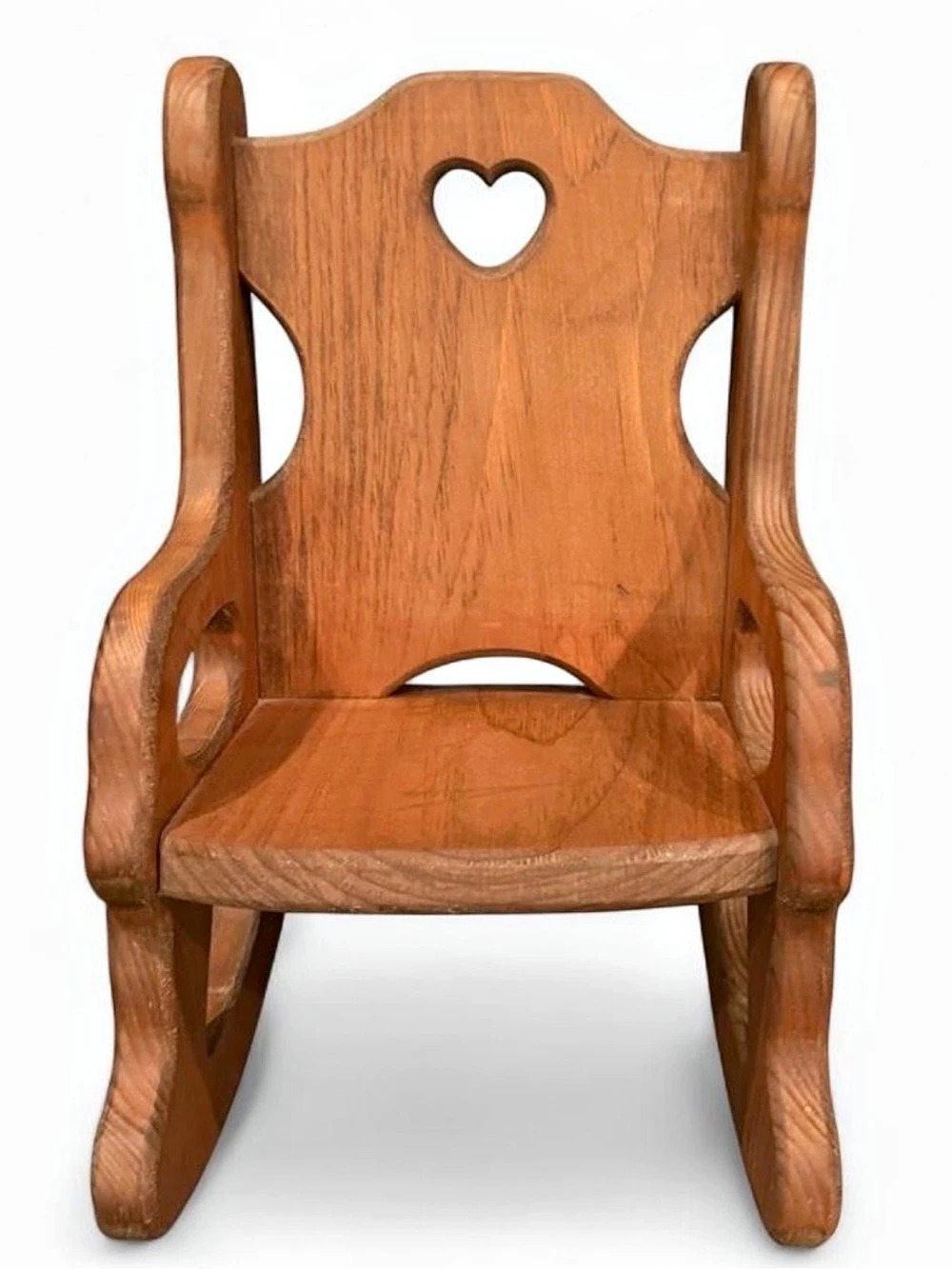 Wooden Rocking Chair with Heart Cutout